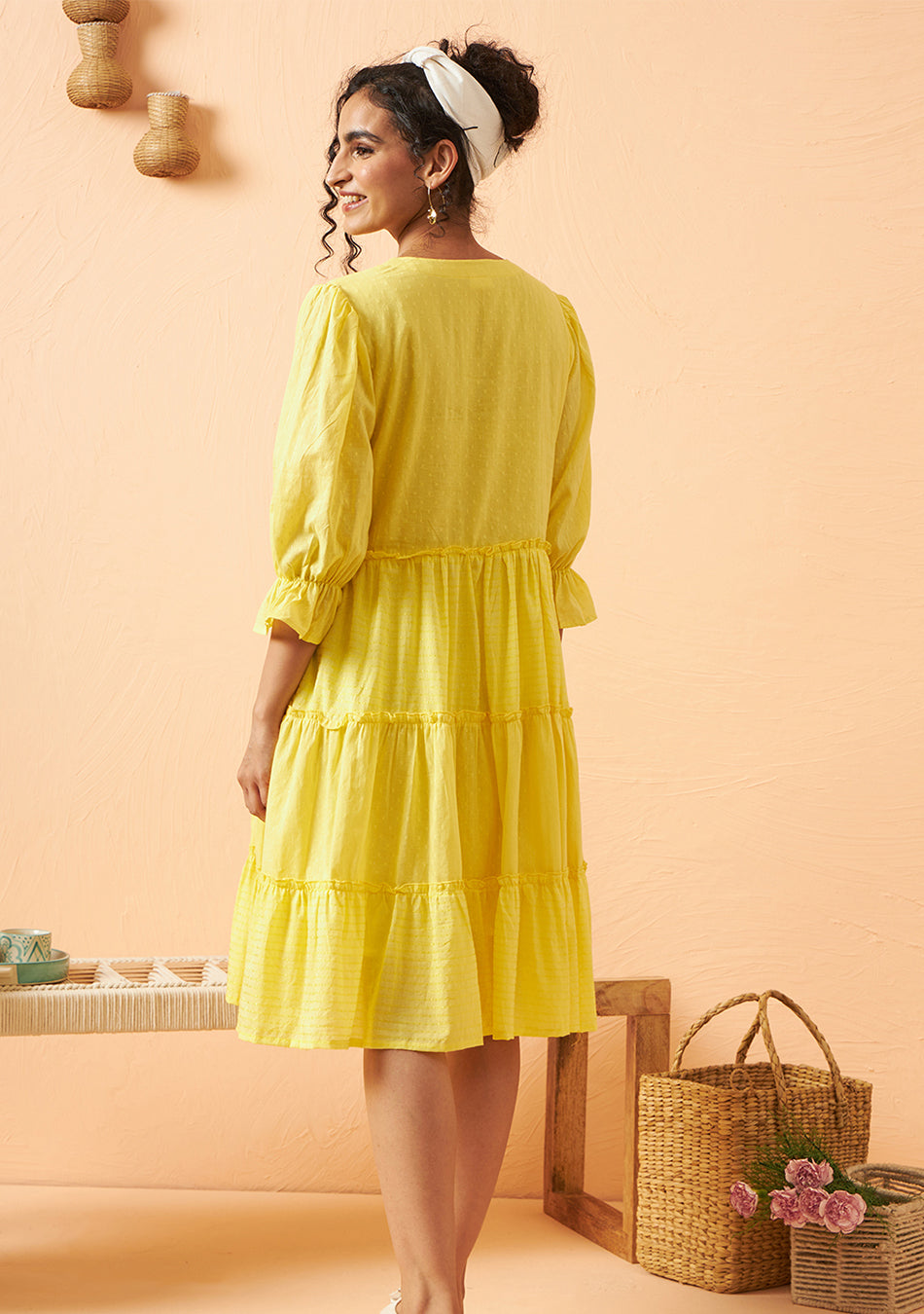 Lemon Zest Tiered Dress