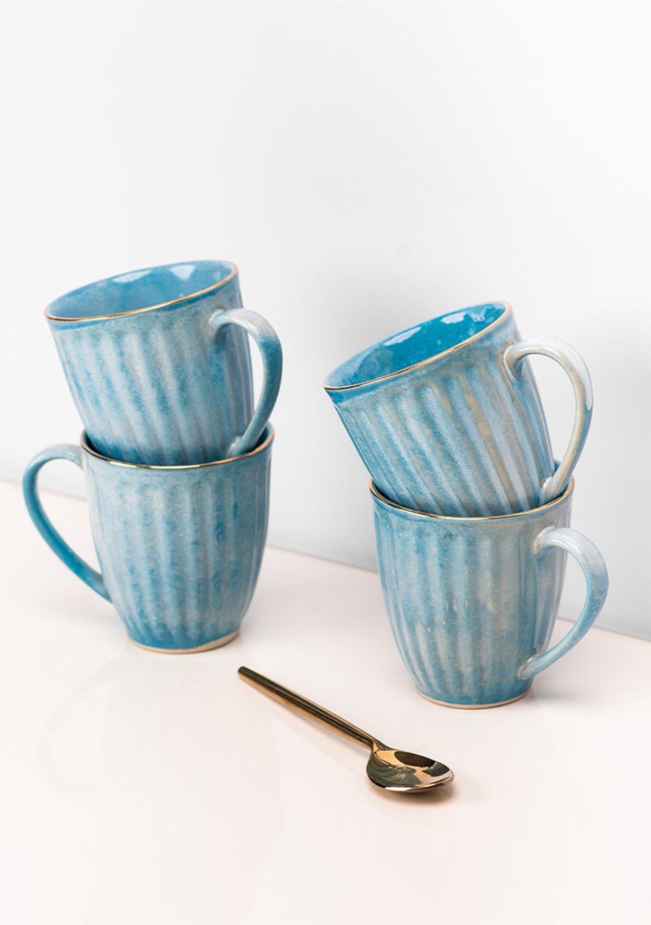 Cerulean Warbler Ceramic Mugs Set