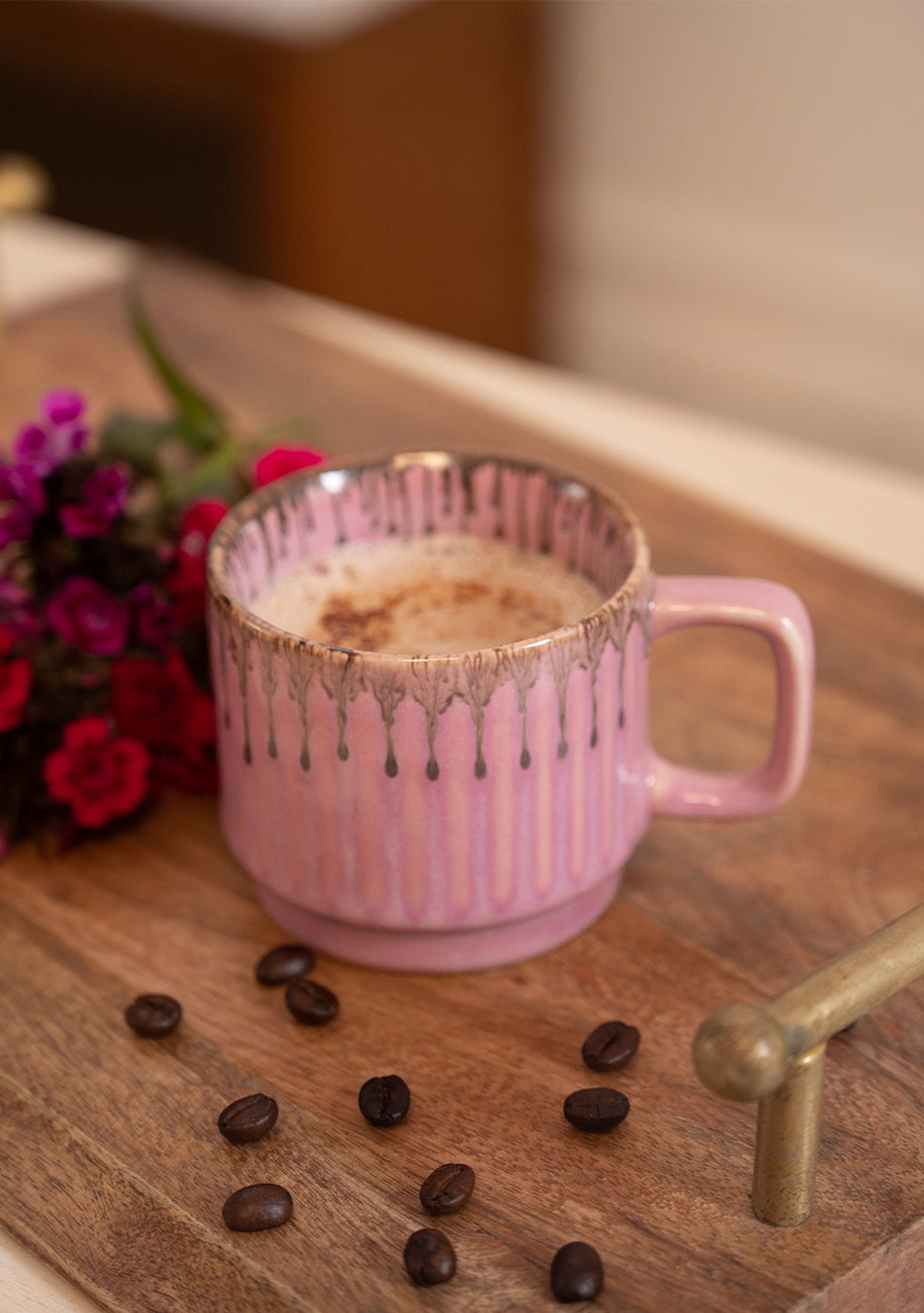 Rosy Finch Pink Ceramic Mugs Set