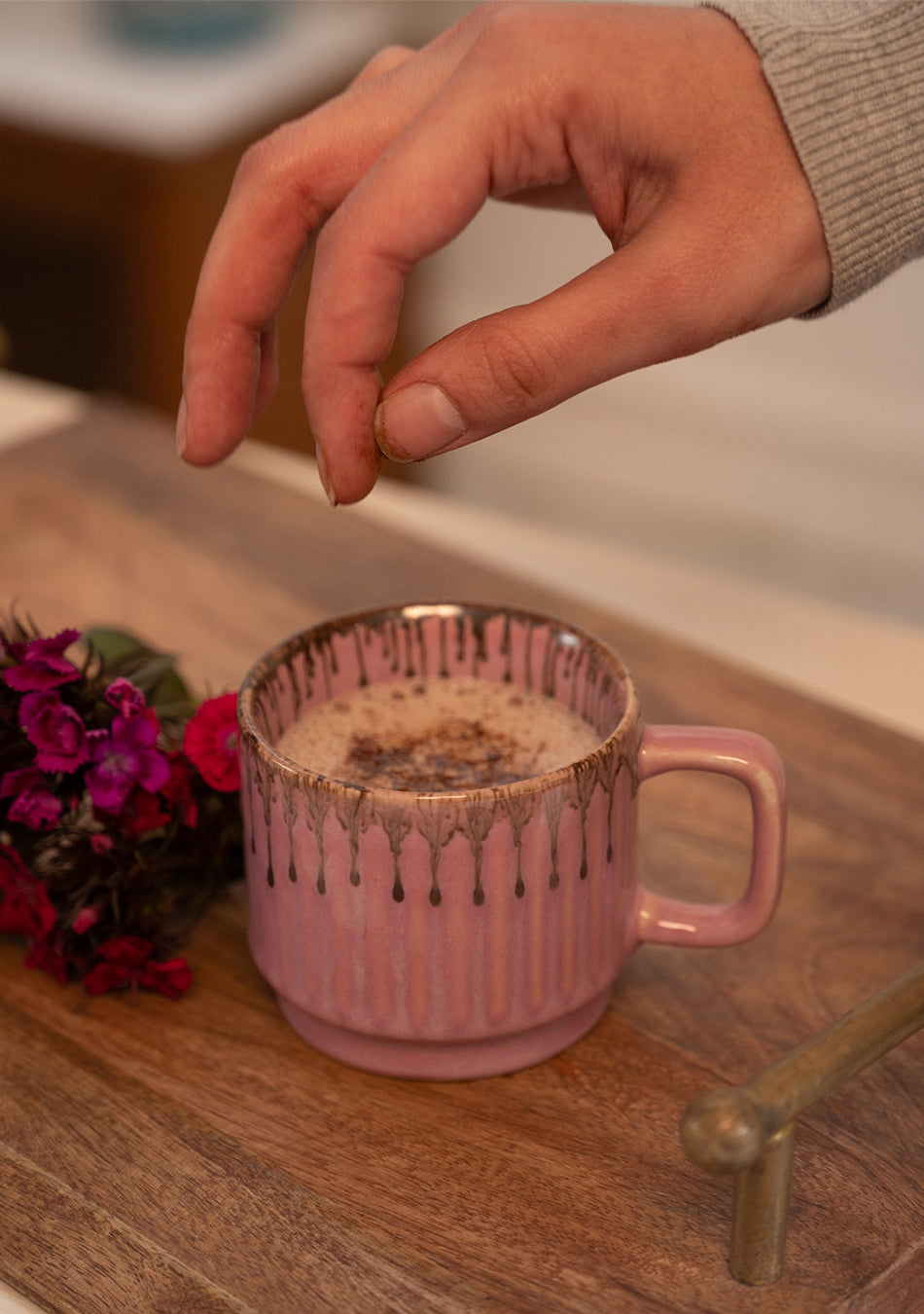 Rosy Finch Pink Ceramic Mugs Set