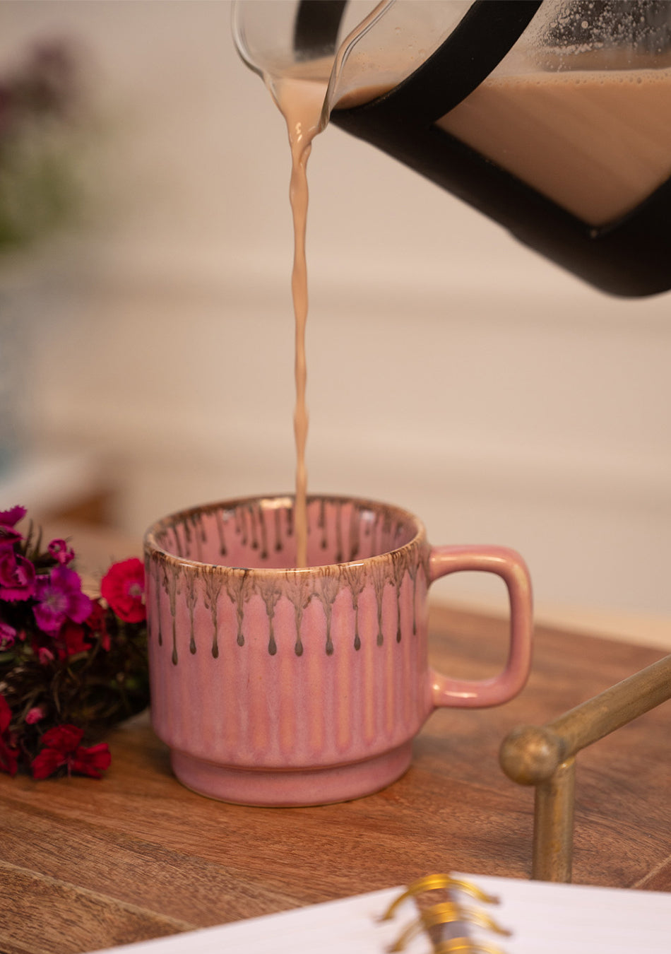 Rosy Finch Pink Ceramic Mugs Set