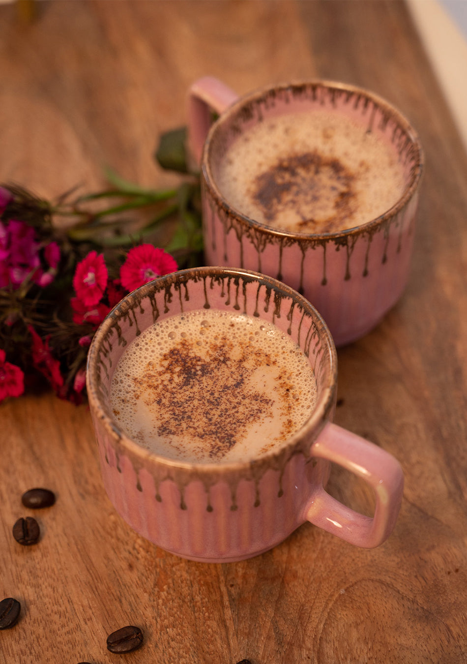 Rosy Finch Pink Ceramic Mugs Set