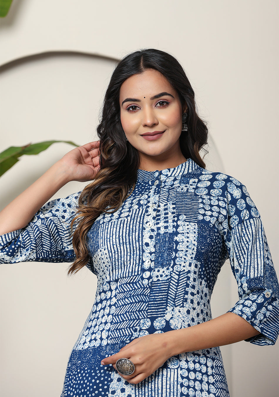 Indigo Patchwork Printed Kurta