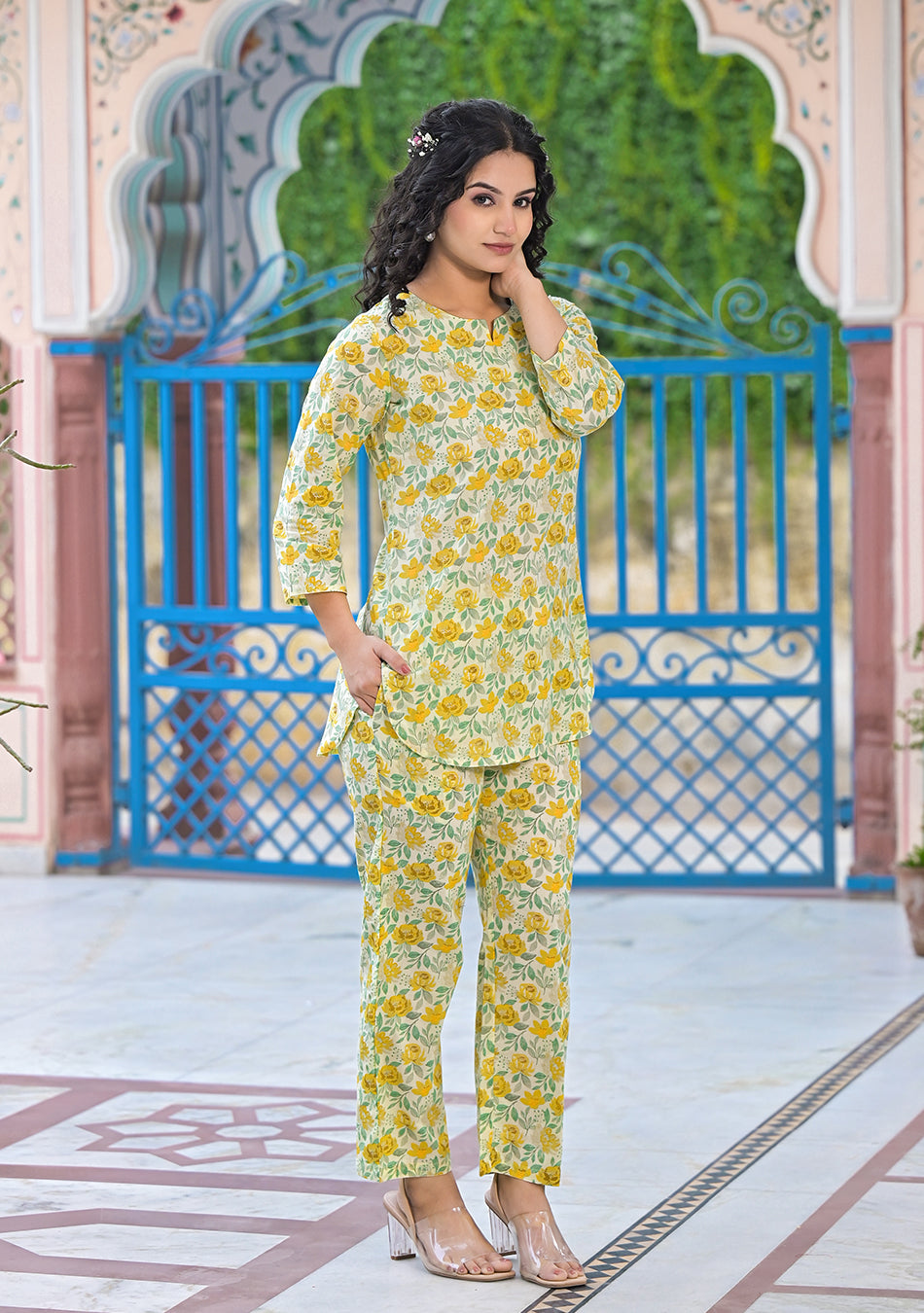 Yellow Floral Nightwear/Loungewear