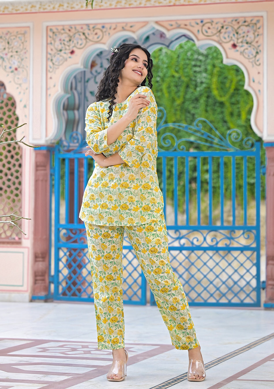 Yellow Floral Nightwear/Loungewear