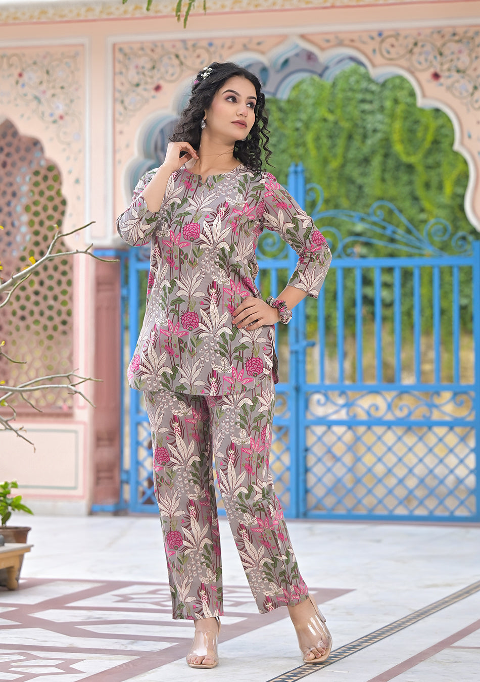 Blush Garden Night Suit