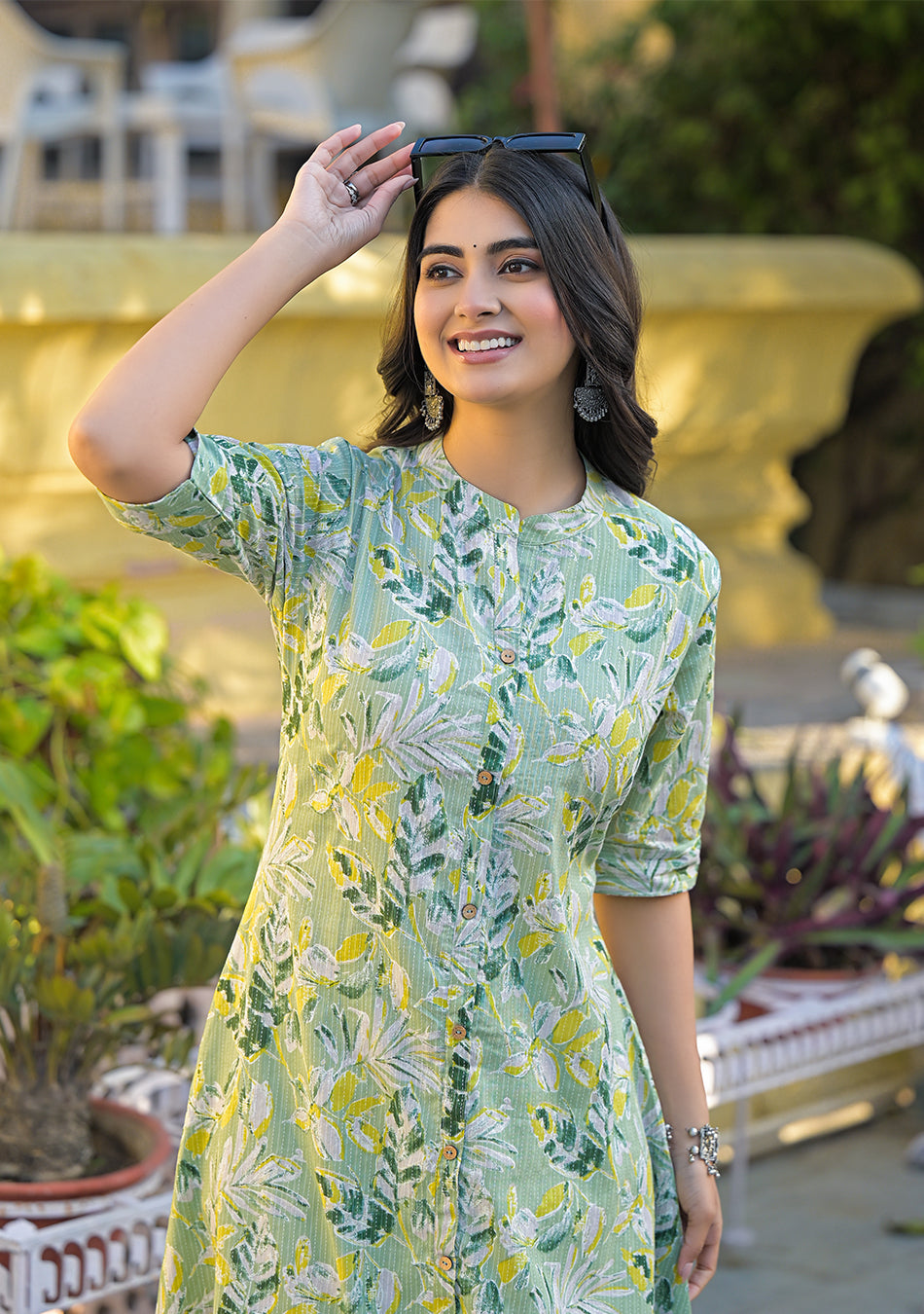 Lime Meadow Kurta