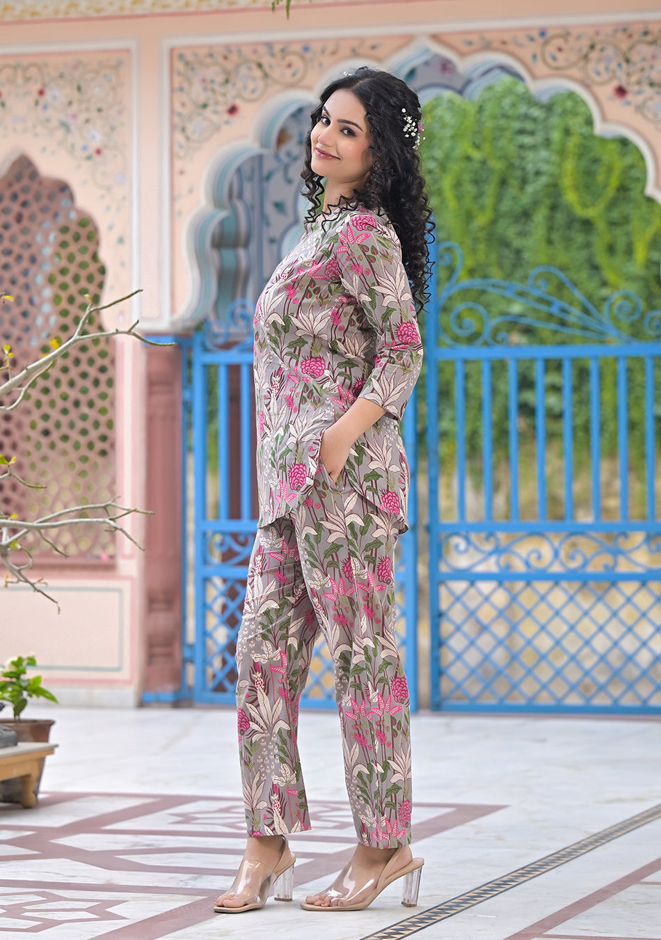 Blush Garden Night Suit