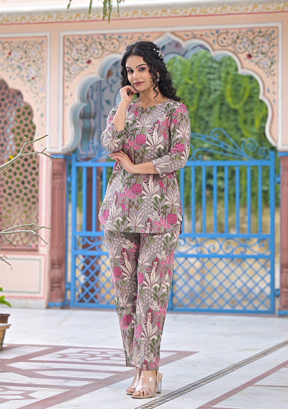 Blush Garden Night Suit