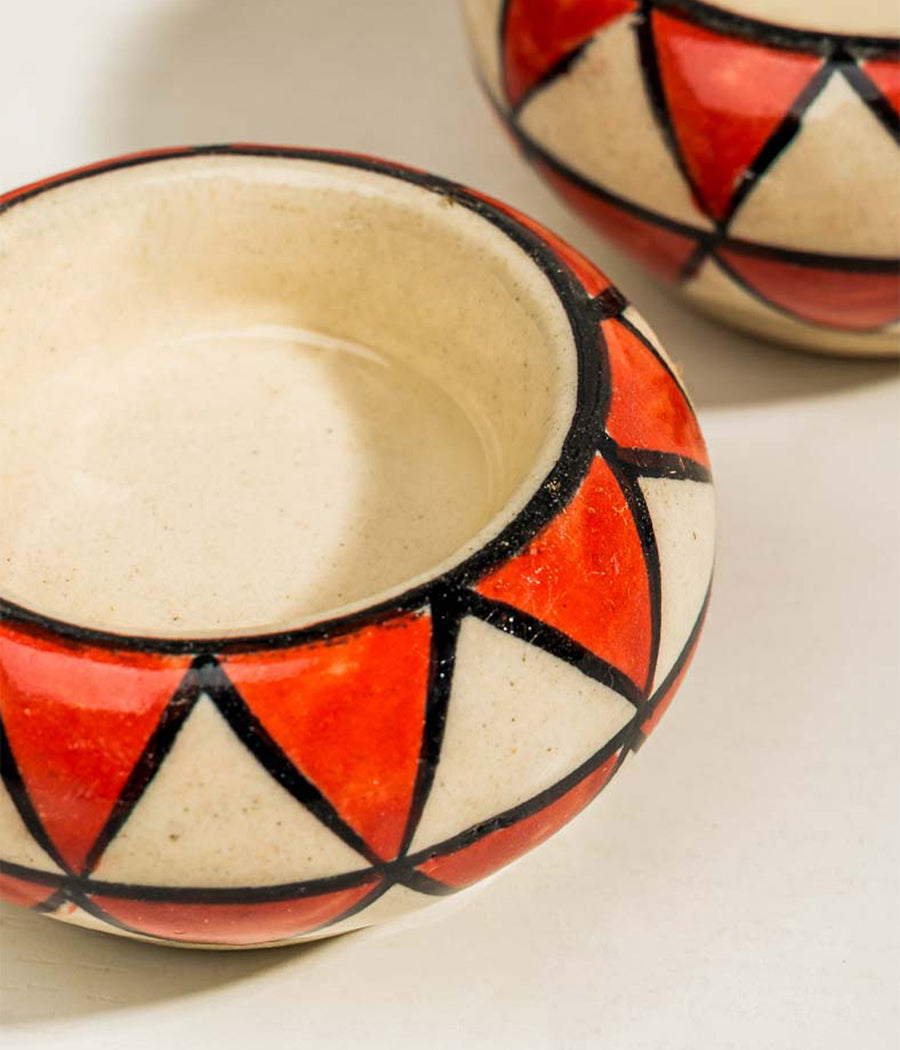 Blue Pottery Red Hills Diya - Set of 6