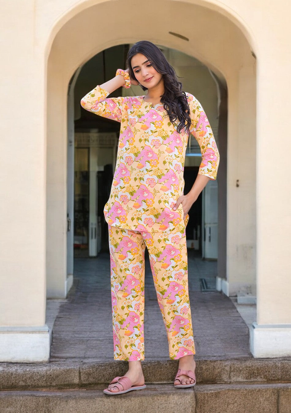 Pastel Garden Night Suit