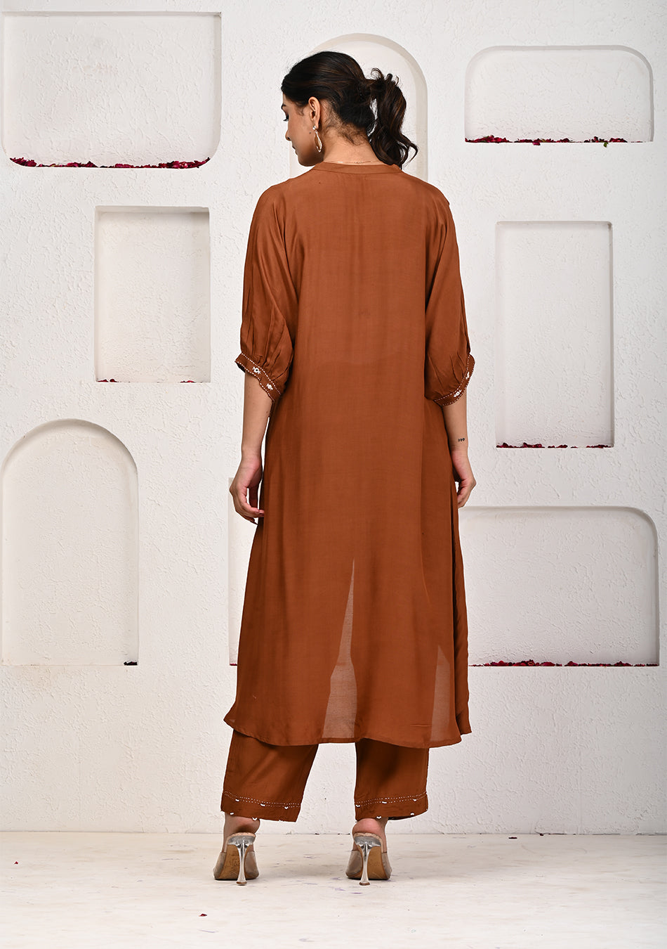 Mahogany Bandhej Co-Ord Set