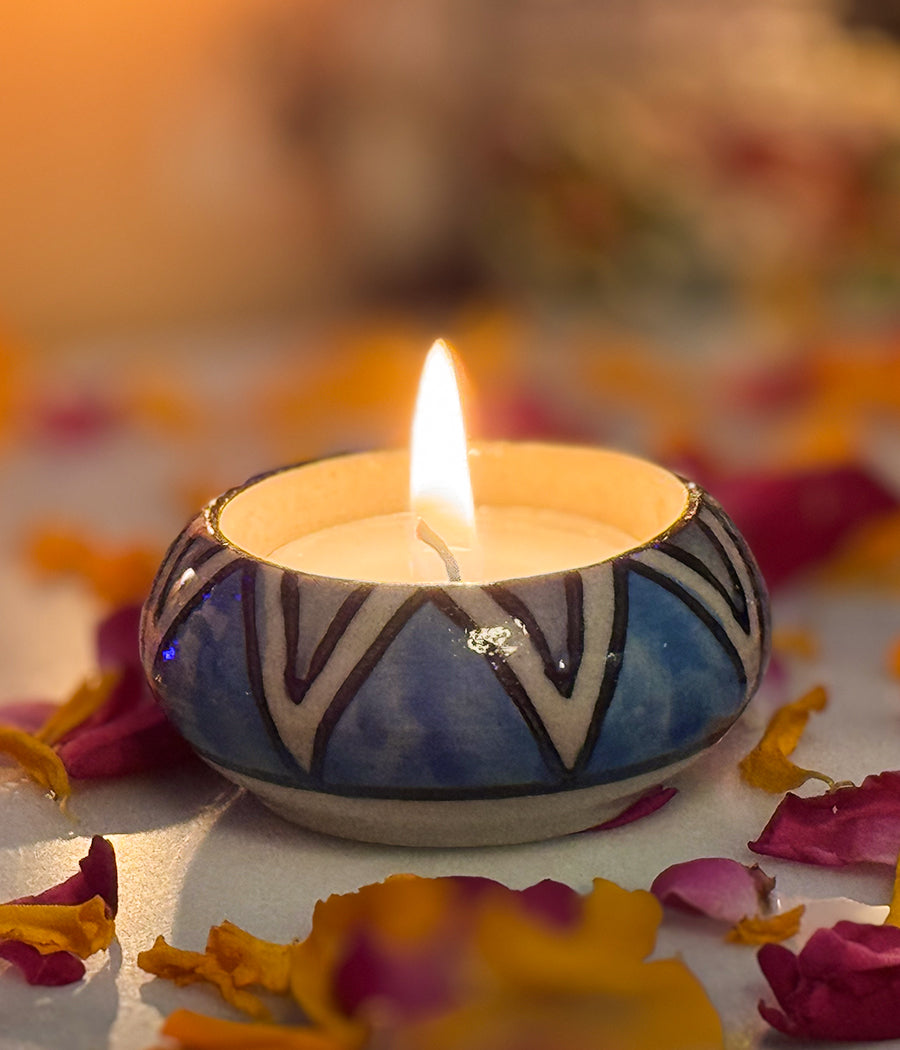 Blue Hill Ceramic Diya - Set of 6