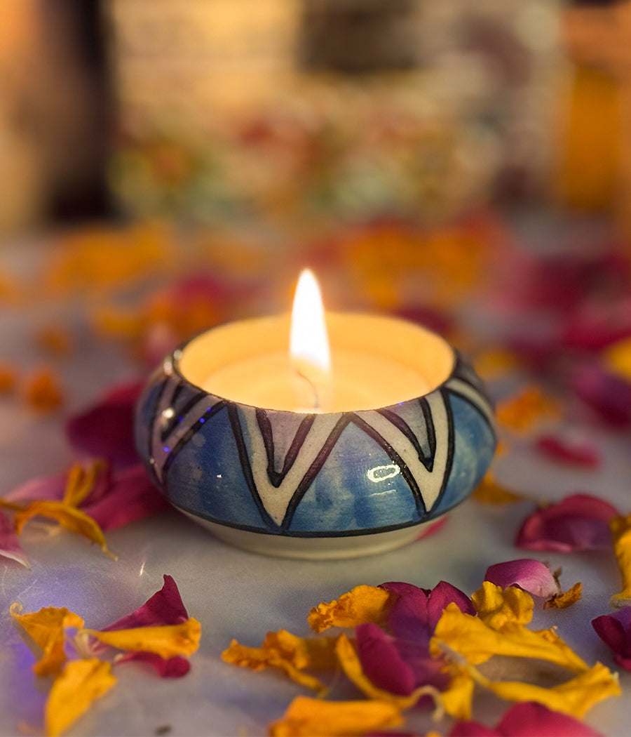 Blue Hill Ceramic Diya - Set of 6