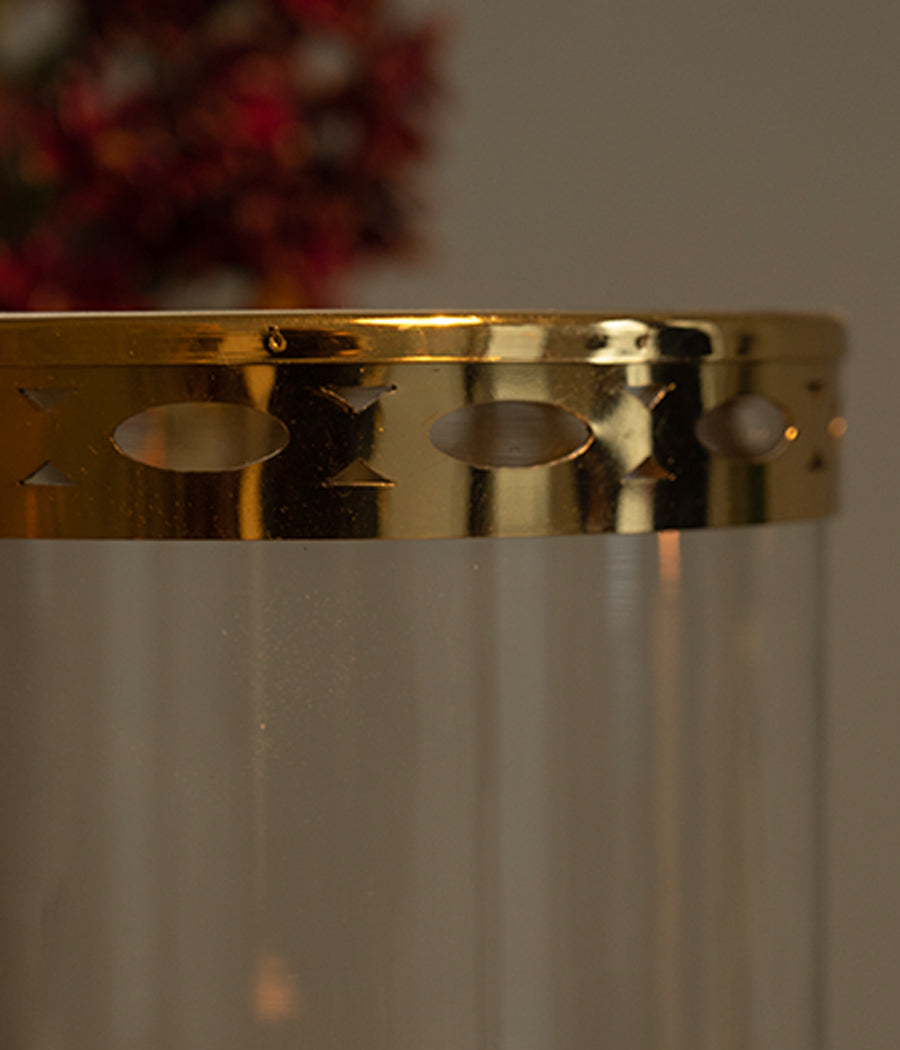 Gold Jar Candle Holder