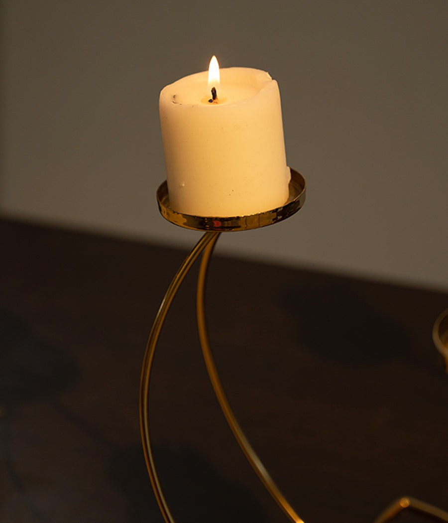 Gold Clover Candle Stand