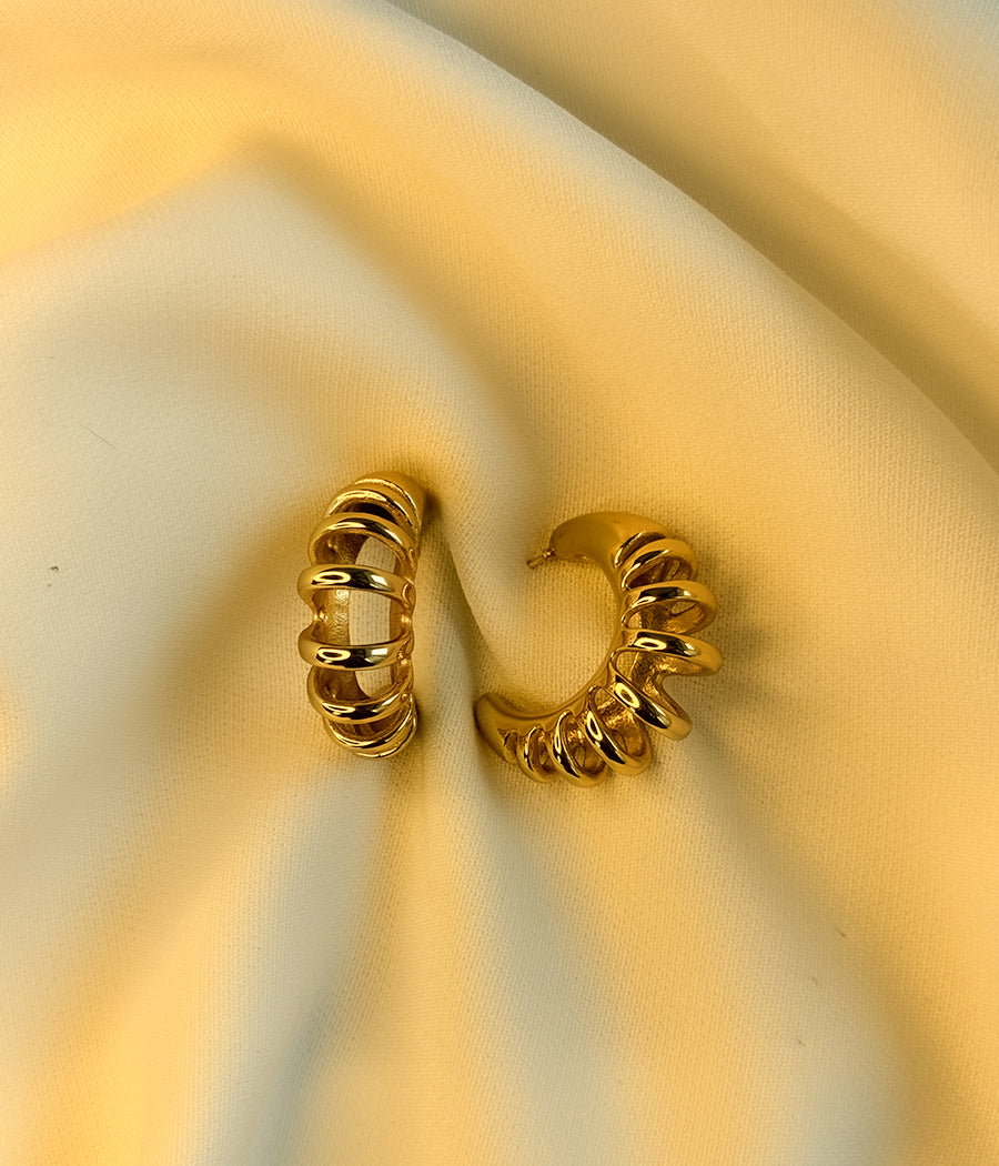 GOLDEN CRESCENT STUD EARRINGS