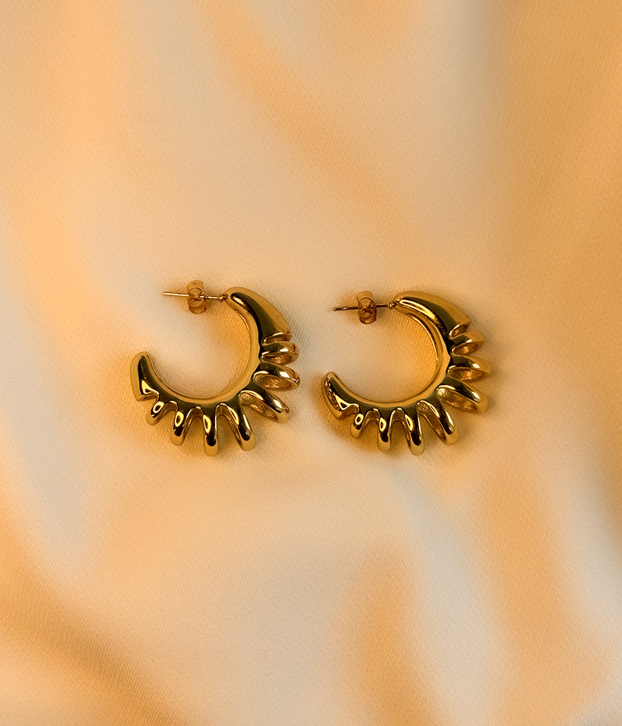 GOLDEN CRESCENT STUD EARRINGS