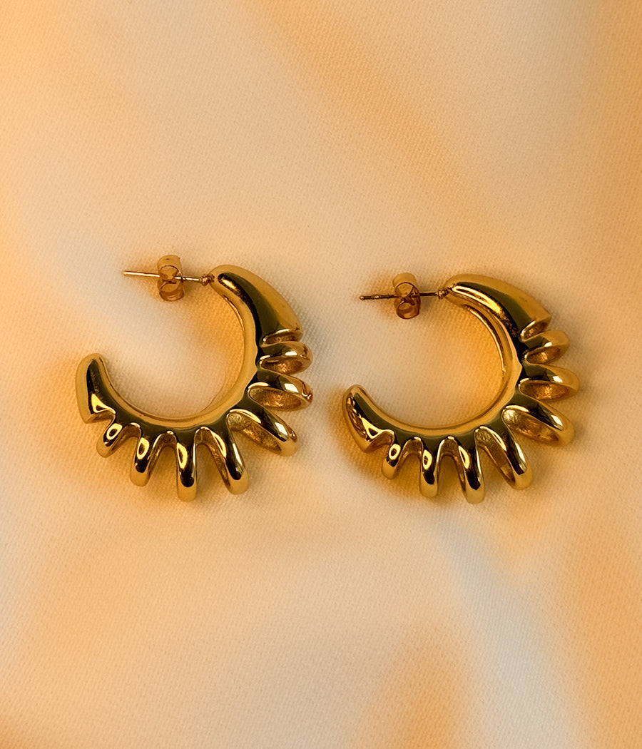 GOLDEN CRESCENT STUD EARRINGS