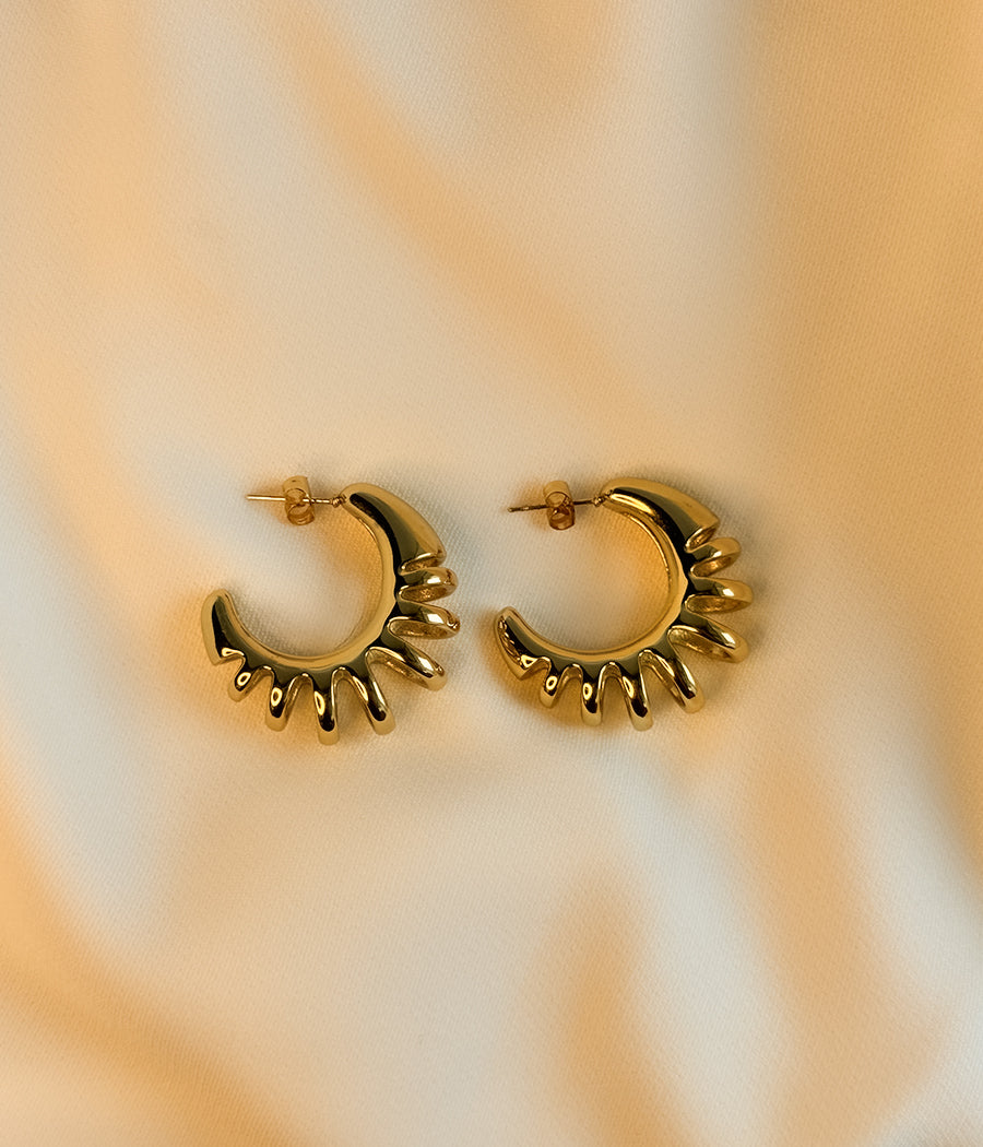 GOLDEN CRESCENT STUD EARRINGS