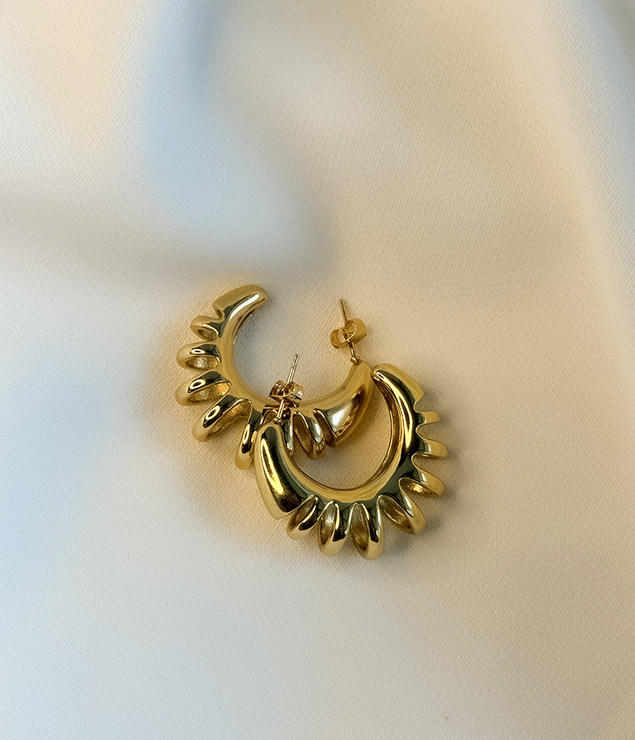 GOLDEN CRESCENT STUD EARRINGS