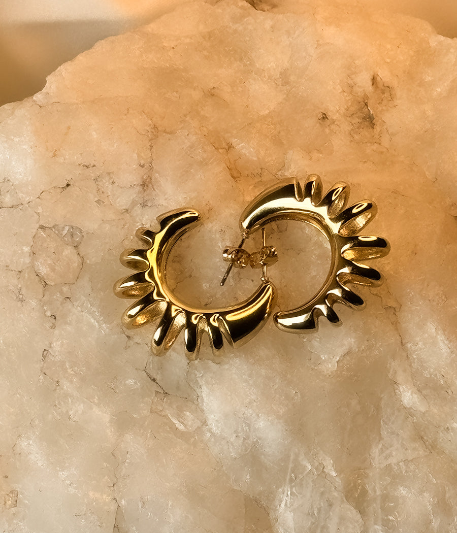 GOLDEN CRESCENT STUD EARRINGS