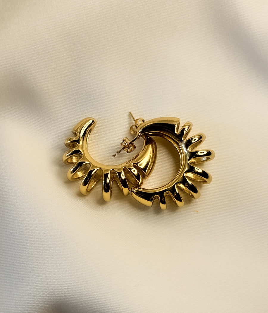 GOLDEN CRESCENT STUD EARRINGS