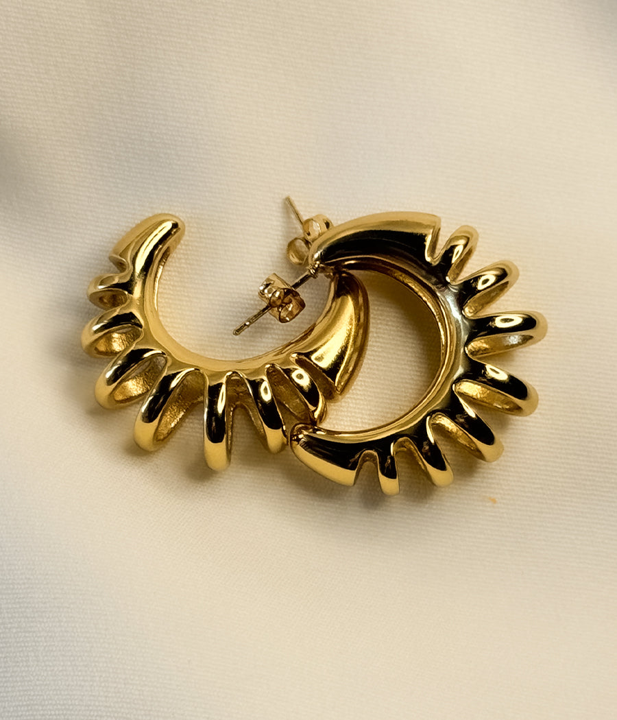 GOLDEN CRESCENT STUD EARRINGS