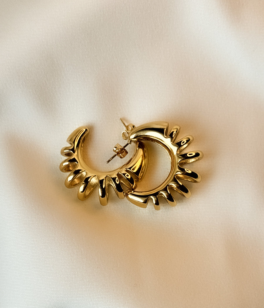 GOLDEN CRESCENT STUD EARRINGS