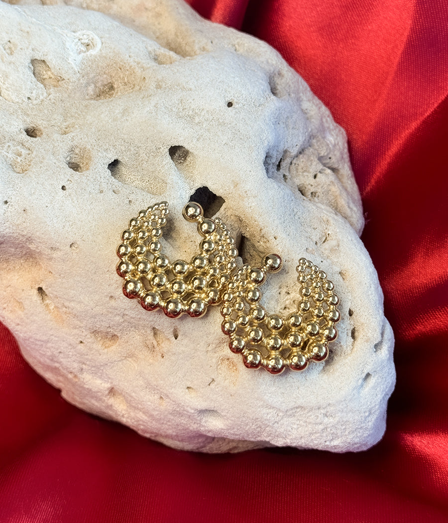 Golden Beaded Earrings