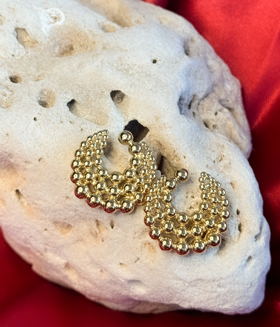 Golden Beaded Earrings