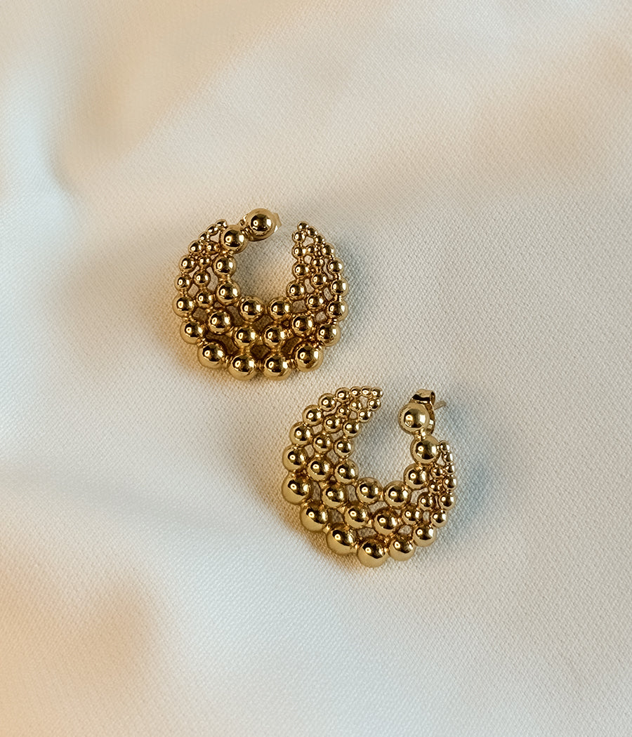 Golden Beaded Earrings