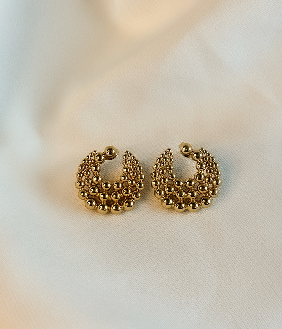 Golden Beaded Earrings