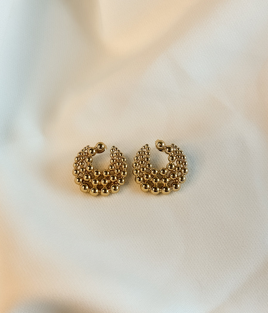 Golden Beaded Earrings