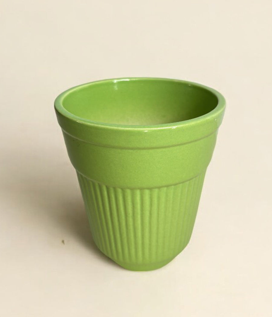 Tall Green Ceramic Planter