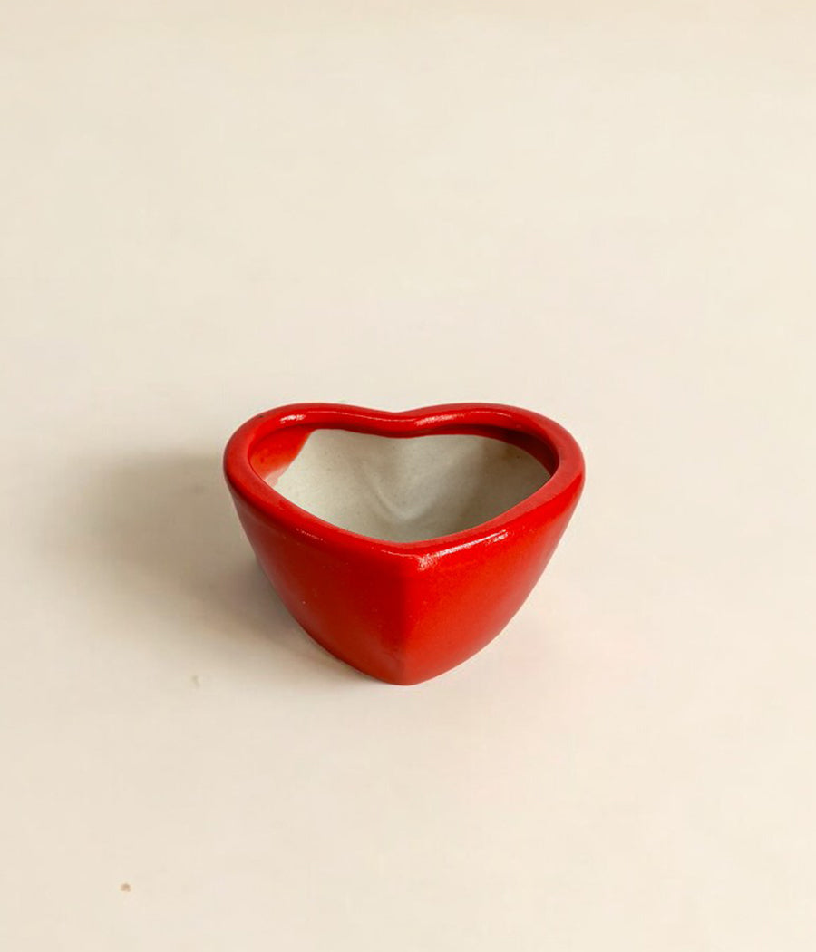 Small Heart Shaped Ceramic Planter