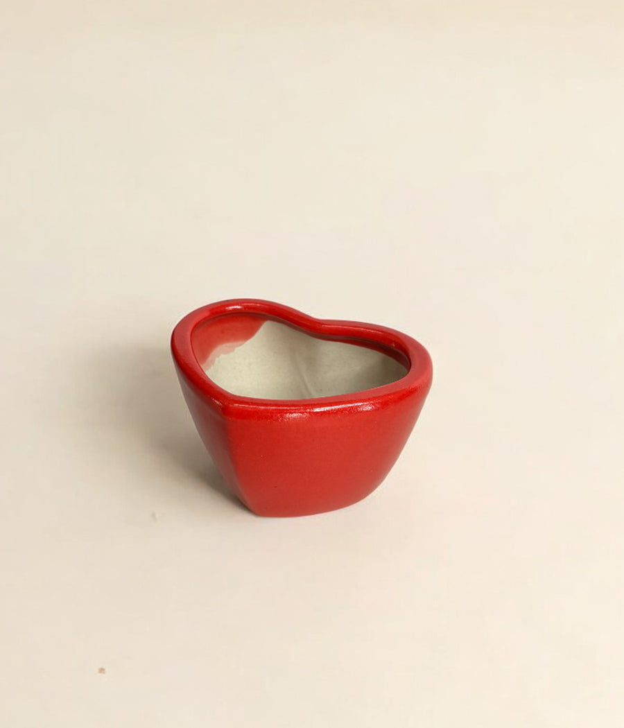 Small Heart Shaped Ceramic Planter