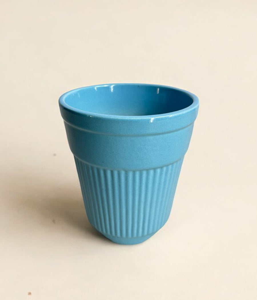 Tall Blue Ceramic Planter