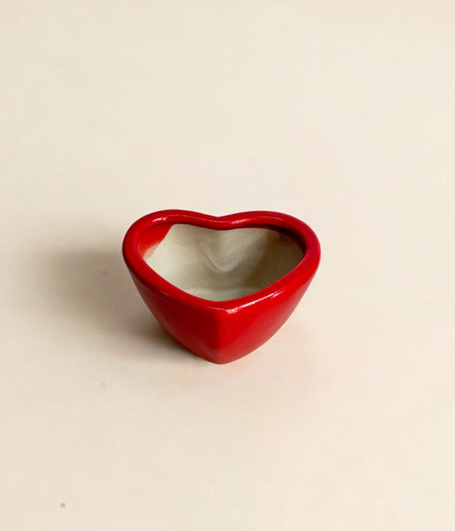 Small Heart Shaped Ceramic Planter