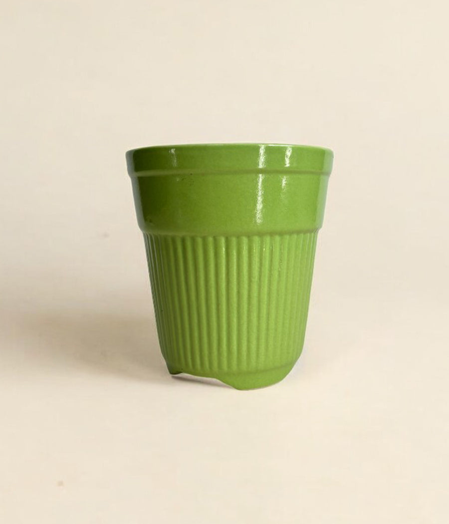 Tall Green Ceramic Planter