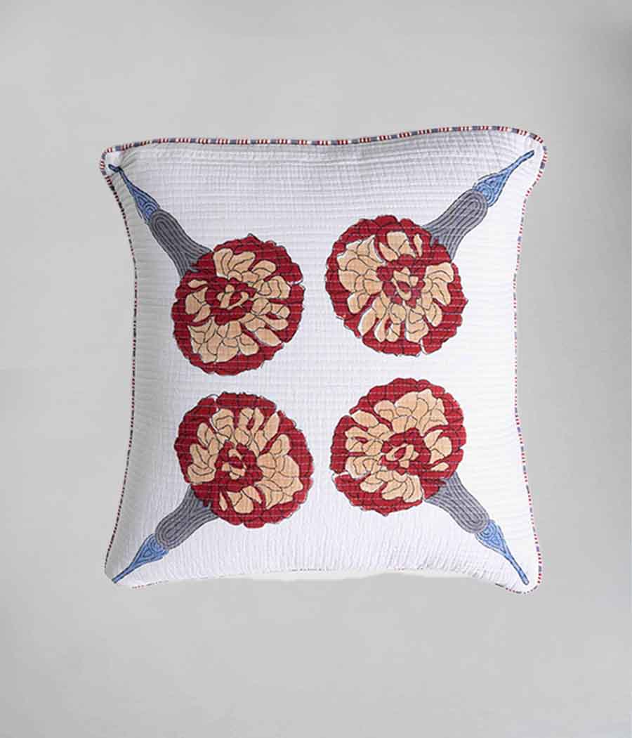 Red Dandelions Cushion Cover