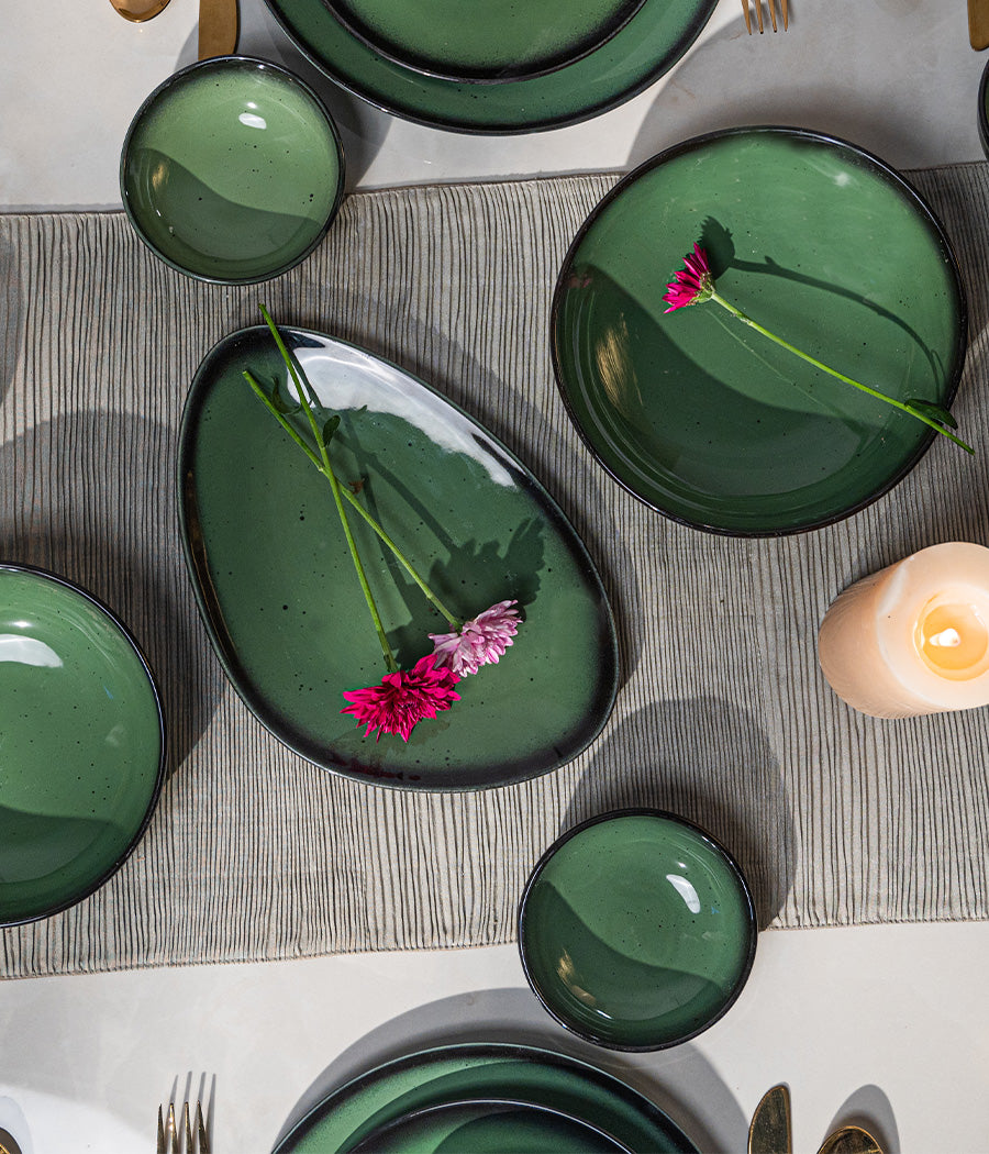 Green Oblong Dinnerset