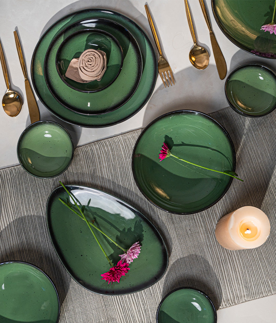 Green Oblong Dinnerset