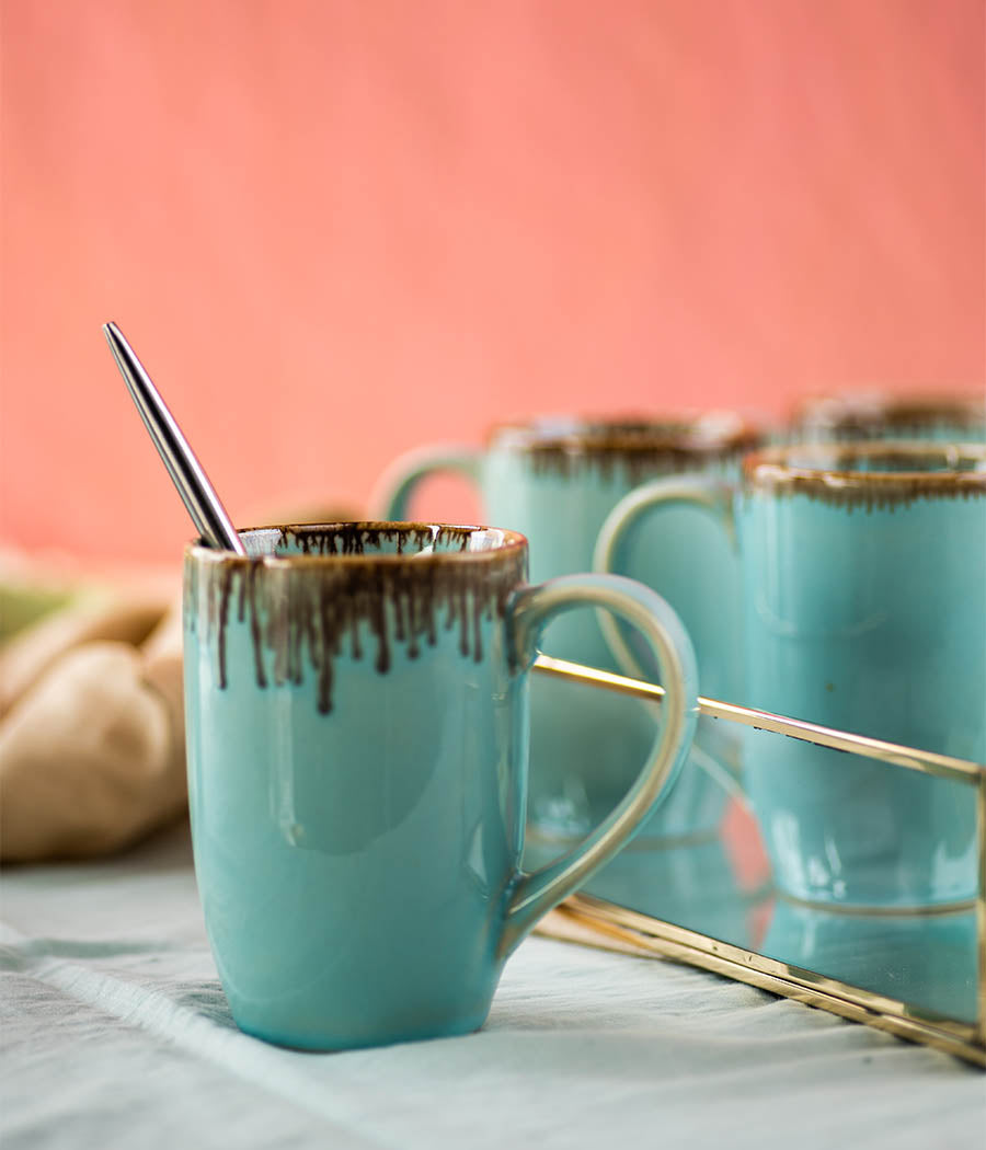 Baby Blue Macaw Ceramic Mugs Set