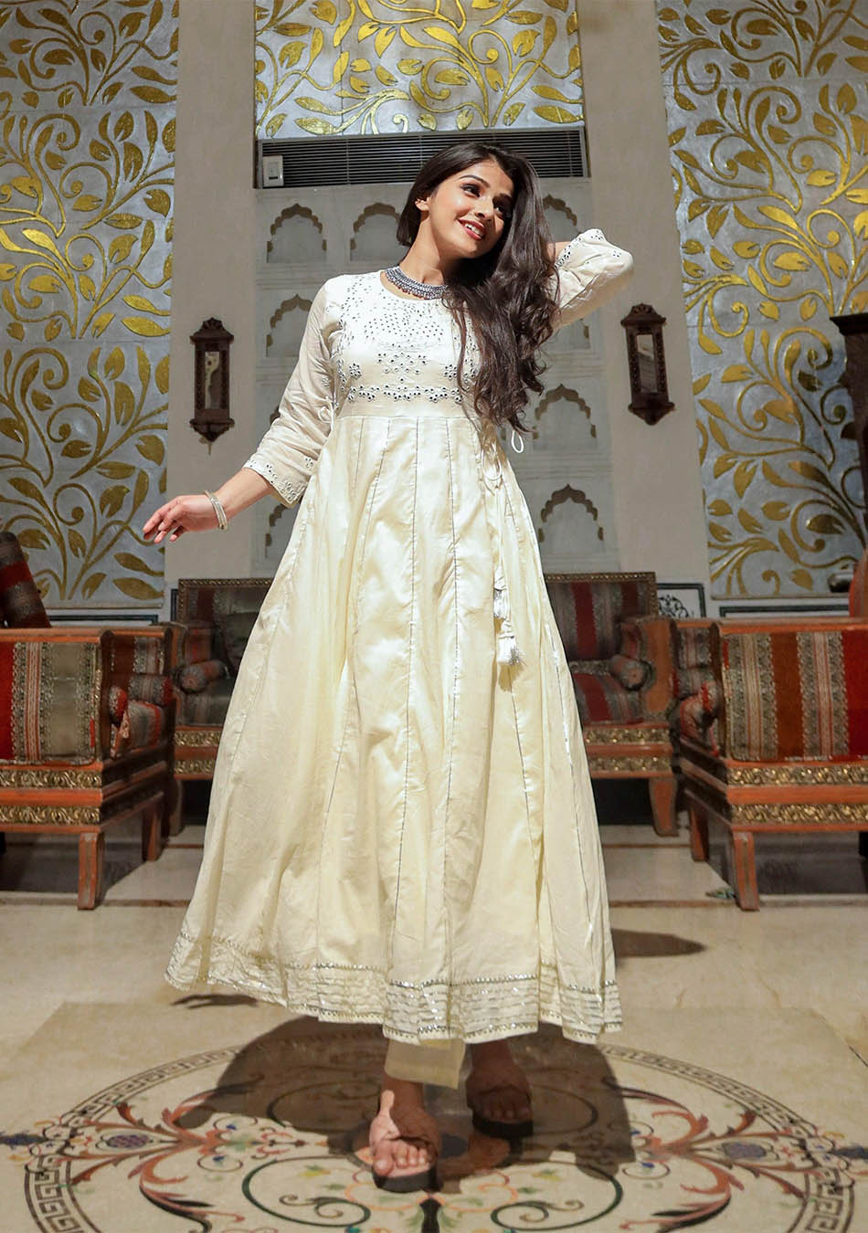 Off white clearance anarkali kurta